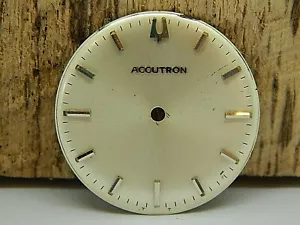 Pearl Mens Accutron Vintage Watch Dial 27.92mm Silver Stick Markers PreOwned - Picture 1 of 4