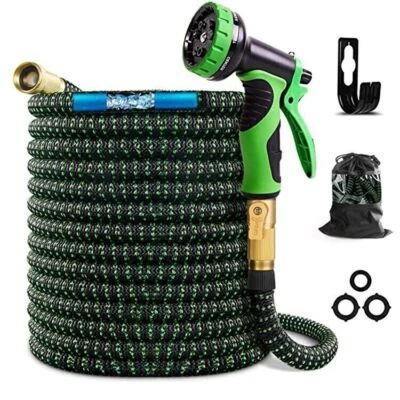 50FT 100FT 4X Stronger Deluxe Heavy Duty Expandable Flexible Garden Water Hose - Image 1 of 4