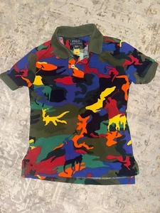 Sz 5 Polo Ralph Lauren Boys Multicolor Camo Graphic Mesh Short Sleeve Polo Shirt - Picture 1 of 4
