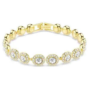 Swarovski Una Angelic Tennis Bracelet Round Cut, Pavé, Medium, White, Gold-Tone - Picture 1 of 6