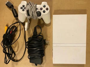 Sony Playstation 2 PS2 Slim Ceramic White Console System SCPH-79001 Tested - Picture 1 of 24