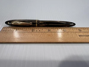 VINTAGE SHEAFFER LIFETIME BALANCE GOLDEN BROWN STREAMLINE FOUNTAIN PEN WHITE DOT - Picture 1 of 3
