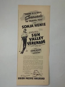 Pubblicità stampa poster vintage anni '40 UNION PACIFIC RAILROAD Glenn Miller treno B&W seconda guerra mondiale - Foto 1 di 1