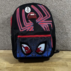 George Marvel Spiderman Rucksack Tasche Kinder schwarz rot verstellbarer Riemen 3-teilig - Bild 1 von 10