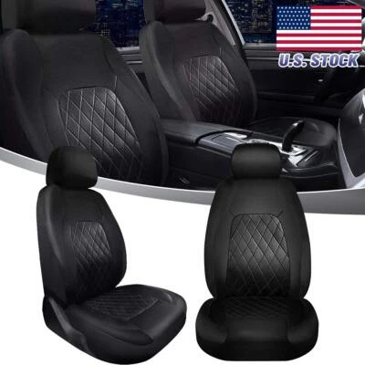 For Honda Front Passenger & Driver Car 2-Seat Covers Protector Cushion Black 2x - Image 1 of 4