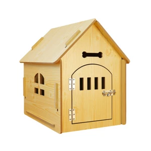 Wooden Pet House with Roof for Cats & Dogs Indoor and Outdoor Use, Easy Assemble - Picture 1 of 7