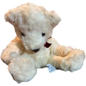 Russ Berrie Schubert 7" Cream Red Ribbon Teddy Bear Soft Plush Toy Bear