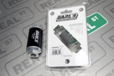 Earls 100 GPH Billet Aluminum Fuel Filer 10 Micron -6 AN Female Black 230606ERL - Image 1 of 4