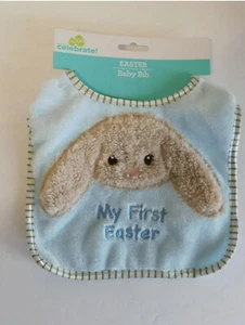 My First Easter Baby Junge Lätzchen Hase Plüsch blau NEU - Bild 1 von 5