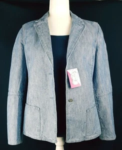 CAROLS DENIM HELLBLAU DAMEN JEANS BLAZER ZWEI TASCHEN GEWASCHEN DENIM NEU 11137F - Bild 1 von 10