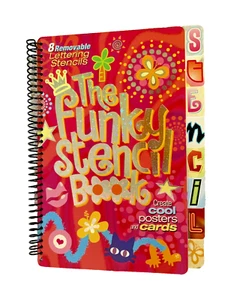 S218 - NEW - "THE FUNKY STENCIL BOOK" - Scholastic - Create Cool Posters & Cards - Picture 1 of 6