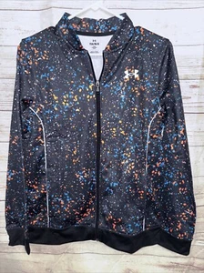 Under Armour Boy’s loose track jacket black blue orange and white sz youth large - Picture 1 of 4