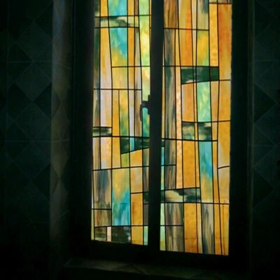 Películas estáticas adhesivas para ventanas pegatinas geométricas de vidrio opaco sin pegamento decoración Foto 1 de 4