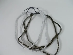 Lotto di 12 fasce a treccia AEO American Eagle Outfitters nere bianche nuove con etichette $15 - Foto 1 di 3