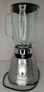 Osterizer Blend/Pulse Blender 5 Cup Glass Pitcher Chrome Base Tested/Works Vtg - Picture 1 of 22
