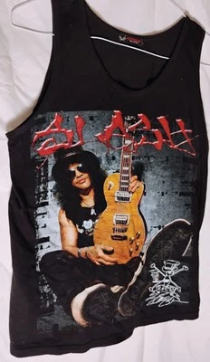 Camiseta sin mangas SLASH, pistolas y rosas con gráficos vintage para hombre, negra mediana Hot Rock Foto 1 de 4