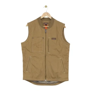 Patagonia Workwear Vest Jacket Mens Size S Brown Canvas Full Zip - Picture 1 of 15