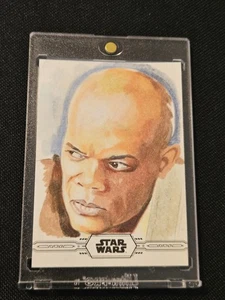 Star Wars Chrome Legacy Sketch Mace Windu by Marcia Dye - Picture 1 of 2