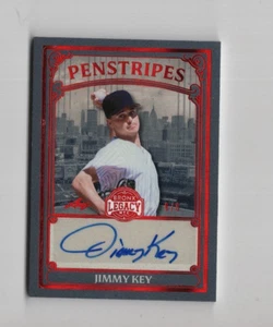 JIMMY KEY 2025 LEAF BRONX LEGACY NYC BASEBALL PENSTRIPES AUTOGRAPH RED #D/6 AUTO - Picture 1 of 2