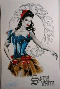 Snow White Signed Print Natali Sanders w/coa 11"x17" - Picture 1 of 2