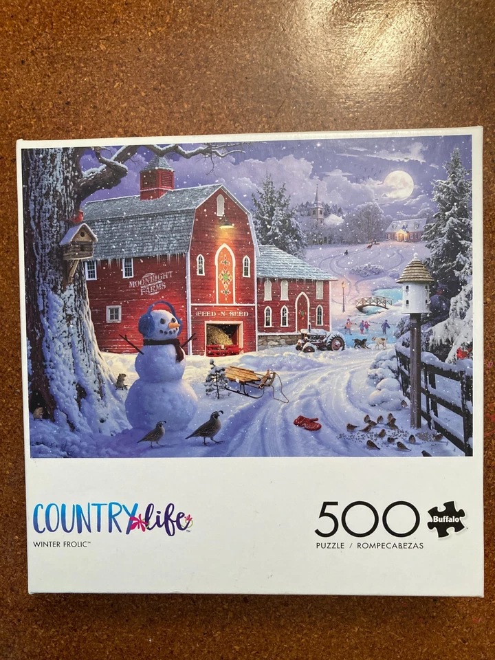 500pc Buffalo Games "Winter Frolic" Snowman Jigsaw Puzzle - Image 1 of 1