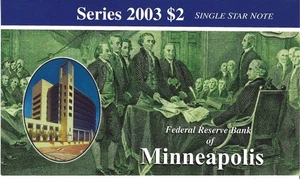 2003 $2.00 Uncirculated Star Note* Low Serial / Low Run I-00013100* - Picture 1 of 2