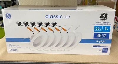 6 GE Classic Halo LED 65 Retro Luz Empotrada Deflector Borde 6 Pulgadas Rs6 Luz de Día Foto 1 de 3