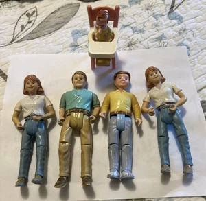 5 Vtg 1993/98 & High Chair Fisher Price Loving Family Doll House Doll Figurines - Picture 1 of 11