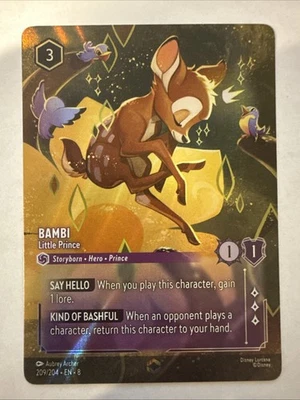 Disney Lorcana Enchanted Bambi Little Prince 209/204 Reign Of Jafar - Image 1 of 3