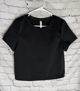 Lululemon Women’s Shaped Short Sleeve Spacer Cropped Length Black Size 6 - Picture 1 of 7