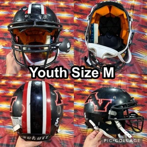Schutt Youth Black Football Helmet Size Medium Made In USA Mouth Guard - Picture 1 of 8