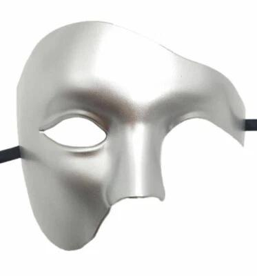 Fancy Dress MENS Venetian Mask MASQUERADE Phantom Half Face Mask PROM BALL - Image 1 of 4