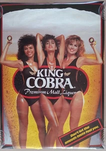 King Cobra poster vintage pubblicità liquore malto 1980 birra promo commerciale - Foto 1 di 6