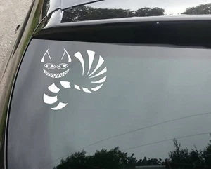 Wonderland Cheshire Cat Vinyl Car Decal sticker 6" White - Picture 1 of 1