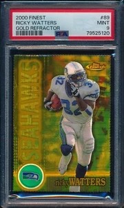 2000 FINEST RICKY WATTERS GOLD REFRACTOR/300  #89 PSA 9 MINT POP 1 NONE HIGHER - Picture 1 of 2