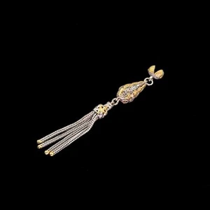 Special Partially Gold Plated 925 silver Metal tassel for make Tasbih 710571 - Picture 1 of 4