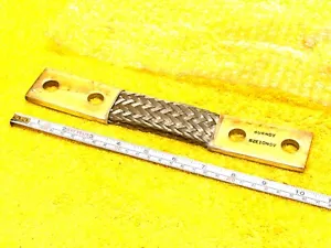 (Qty 1) B2E10NSV BURNDY SILVER PLATED COPPER BRAIDED FERRULE 10" x 1-5/8" x 1/4" - Picture 1 of 6