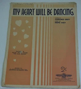 Vintage Sheet Music My Heart will be Dancing Australian 1937 - Picture 1 of 2