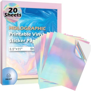 Folie 20x DIN A4 Selbstklebend Vinylfolie Aufkleber Inkjet-Drucker Holographisch - Afbeelding 1 van 2