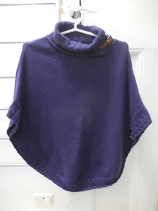MUNROSPUN MERINO WOOL CASHMERE PURPLE PONCHO L EXC COND - Picture 1 of 5