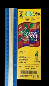 BIGLIETTO ATLANTA OLYMPIC XXVI 1996 2 AGOSTO INUTILIZZATO COME NUOVO *WRESTLING* $22 COSTO JC - Foto 1 di 2