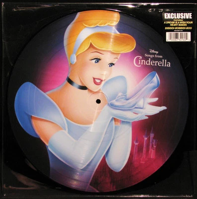 DISNEY’S SONGS FROM CINDERELLA 180G VINYL LP PICTURE DISC RECORDS 2015 - Image 1 of 2