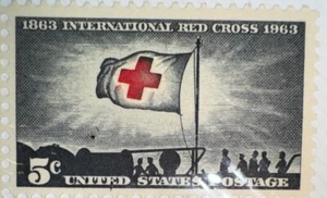FRANCOBOLLO USA SCOTT #1239 "Croce Rossa Internazionale" 5 CENT 1963 Mint - Foto 1 di 1