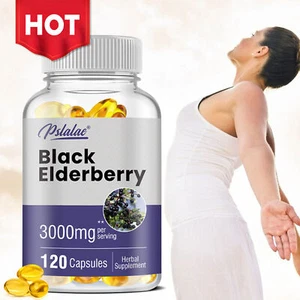 Sambucus Black Elderberry Capsules 3000mg - Support Immune System, Antioxidants - Picture 1 of 12