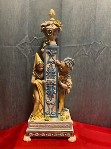 Antique Capodimonte handpainted  Figural Lamp D. Polo-Uiato Romeo & Juliet 21.5”