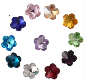 100PCS Mixed Colors Pointed Plum Flower Fancy Glass Stones#95617 - Picture 1 of 1