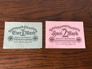 Darlehnskassenschein BERLIN 1x1Mark/1x 2Mark vom 15. September 1922 - Bild 1 von 2