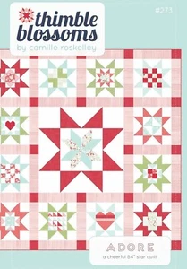 Moda ADORE Quilt Pattern binding CAMILLE ROSKELLEY Lighthearted THIMBLEBLOSSOMS - Picture 1 of 9