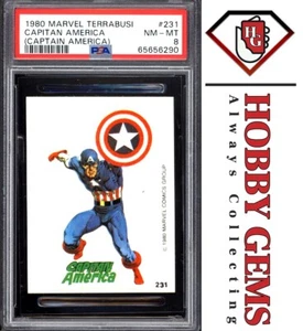 CAPTAIN AMERICA PSA 8 1980 Marvel Terrabusi Sticker #231 Capitan America - Picture 1 of 2