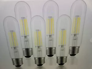 6 T10 LED Bulbs Daylight 4000K LED Tubular Edison Light Bulbs 4W Dimmable Tube - Picture 1 of 1